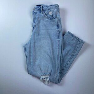 Hollister, light distressed Ultra High Rise Mom Jeans, size 7/28